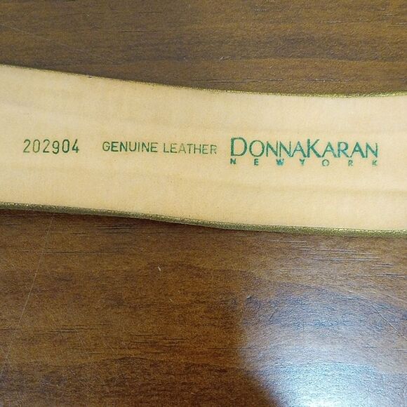 Donna Karan Black Suede Belt Oversized Buckle Gold Piping - S - Vintage 80s -90s main image 7